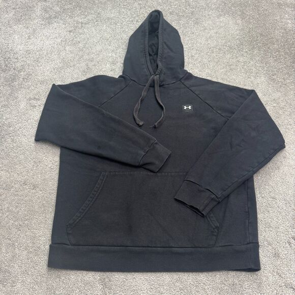 Under Armour ColdGear Loose Fit Hoodie Pullover Sweatshirt Mens Medium Black - Picture 1 of 13